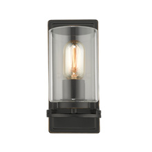  7041-1W BLK-CLR - Monroe 1 Light Wall Sconce in Matte Black with Gold Highlights and Clear Glass